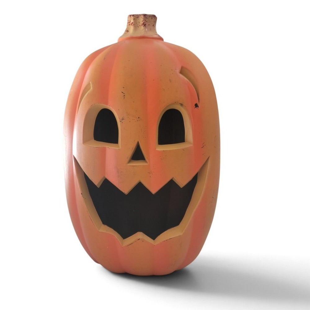 Vintage Large Jack O Lantern Pumpkin Blow Mold Halloween Decor Smiling Face 16"